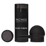 Pacinos Hair Fibers - Thickening Fibers to Conceal Thinning Hair & Bald Spots - Kit Includes Applicator Pump Nozzle - Instantly Achieve a Fuller and Thicker Appearance (Black)