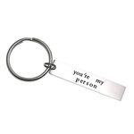 LParkin You're My Person Keychain Keyring Best Friend Boyfriend Girlfriend Husband Wife Birthday Valentines Day Gift, White, Medium