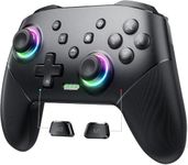 VOYEE Switch Controllers Wireless, Programmable Switch Pro Controllers for Switch/Switch Lite/OLED/PC, One-Key Pairing Gamepad with 9-Color RGB LEDs 800mAh Battery 6-Axis Motion Wake Up Function