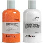 Anthony Glycolic Facial Cleanser, Normal to Oily Skin 8 Fl Oz, and Anthony Facial Scrub, 8 Fl Oz