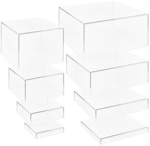 Gdsinstna 8 PCS Buffet Risers, Risers Display Stands, Catering Supplies Buffet Display, Dessert Table Display Set, Acrylic Cube Boxes(5", 6", 7", 8",9", 10'',11", 12")