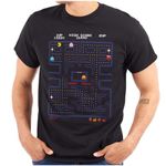 PACMAN Game Over Retro Video Gaming Graphic T Shirt Men or Women, Black, X-Large