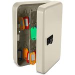 oddpod™ 48 Keys Numeric Lock Metal Wall-Mount Security Key Box/Safe Cabinet with Key Tags (White)