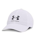 Under Armour Men's ArmourVent Adjustable Hat, White (100)/Pitch Gray, One Size Fits Most
