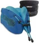 Evolution Cool Travel Neck Pillow by Cabeau - Cooling Airflow Vents, Memory Foam Neck Support, and Adjustable Clasp - Comfort On-The-Go with Carrying Case - Airplane, Train, Car, and Gaming (Blue)
