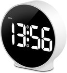 MAPPLE CREATION Digital Alarm Clock, HD LED Display Alarm Clock, Simple Table Clock, Electronic Desk Clock, Dual Alarms, 12/24Hr, 4 Adjustable Brightness for Bedroom, Office, Table,White