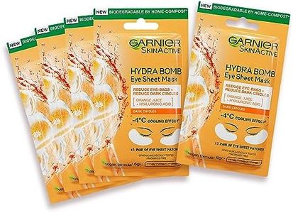 Garnier Hydra Bomb Hyaluronic Acid Orange Extract Brightening Eye Sheet Mask (5 Pack)