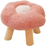 B Baosity Small Foot Stool Sofa Footstool Multipurpose Comfortable Flower Shape Cartoon Ottoman Under Desk for Bedroom Playroom Bedside Porch Entryway, Pink