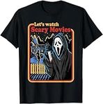 CekoCk Funny Halloween Let’s Watch Scary Horror Movies Ghost Killer T-Shirt Graphic T Shirt Men Women Unisex (Black,Medium)