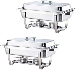 ALPHA LIVING 70012-Gray 2 Pack 8QT Chafing Dish High Grade Stainless Steel Chafer Complete Set, 8 Qt, Alpine Gray Handle