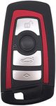 Keyless Entry Remote Control Key Fob Case Cover Replacement for BMW 1 2 3 4 5 6 7 Series X3 M2 F Series 235ix 320 E90 E92 E93 X5 F10 F20 F30 F40 (Red 4 Buttons)