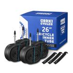 Corki Cycles 26 Inch Mountain Bike Inner Tube 4-Pack, Bike Tube 26 x 2.125 2.2 2.25 2.3 2.35 2.4 Presta Valve 48mm - Heavy Duty Butyl Rubber Bike Tire Tube