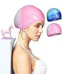 Silicone Swim Cap 2 Pack for Long H