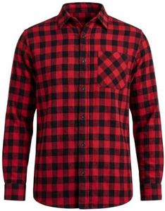 #followme Men's Flannel Shirt, Long Sleeve Button Down Plaid Shirt, Small