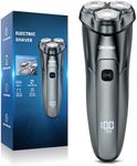 ORVINA Men's Electric Razor, Rechargeable Electric Shavers with Pop Up Trimmer, Waterproof Rotary Shaver with LED Display Close Shave (Silver)