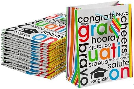 Fun Express Cheers To The Grad Gift Bags with Handles - Set of 12 - Graduation Party Supplies