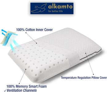 alkamto Memory Foam Travel Pillow – Ergonomic Neck Support