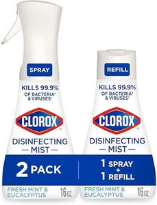 Clorox Disinfecting Mist, Eucalyptus Peppermint, Household Essentials, 1 Spray and 1 Refill, 16 oz Each