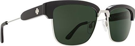 SPY Optic Bellows Sunglasses Black/Silver, Happy Grey Green Polarized