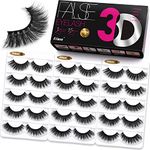 Natural Dramatic 3D Mink Eyelashes Cat Eye-Lash Wispies, Eliace Fake Eye lashes Long Fluffy Cross Volume Extension Handmade Makeup Thick Soft Reusable Super Easy Strip Lashes 15 Pairs | Sierra Style