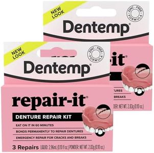Dentemp Repair Kit - Repair-It Advanced Formula Denture Repair Kit (Pack of 2) - Repairs Broken Dentures, Mends Cracks and Replace Loose Teeth