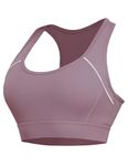 Sports Bras Women High Impact, Seamless Racer Back Padded Support Comfort Bra Adjustable Bean Paste Red(S)