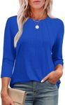 XIEERDUO Womens Tunic Tops Dressy Casual Crewneck Work Blouses Long Sleeve Shirts for Women Fall Clothes Blue S