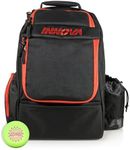 Innova Adventure Pack Disc Golf Backpack – Holds 25 Discs – Includes Mini, Disc Golf Bag (Black/Scarlet)