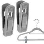 The Hanger Store 30 Grey Clips for Velvet Flocked Hangers Trousers & Skirts - Choose Colour