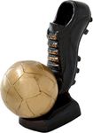 Two Moustaches Brass Decorative Soccer Ball and Shoe Showpiece, Brass Table Showpiece, Standard, Multicolor, Pack of 1