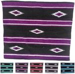 Majestic Ally 36"x 34" Navajo Design Acrylic Saddle Blanket -2.4 lbs (Purple and Black)