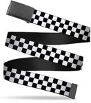 Buckle-Down Men's Web Belt Checkered, Checker Black/White, 1.25" Wide-fits up to 42" Pant Size