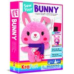 KRAFUN Sewing Kit for Kids Beginner My First Art & Craft, Includes Bunny Doll Stuffed Animal, Instructions & Plush Felt Materials for Learn to Sew, Embroidery, Age 7 8 9 10 11 12