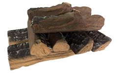 Large Gas Fireplace Logs Set of Ceramic Wood Logs. Use in Indoor, Gas Inserts, Vented, Electric, or Outdoor Fireplaces & Fire Pits. Realistic Clean Burning Accessories (8pcs)