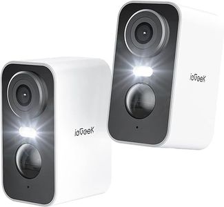 ieGeek 2K Camara Vigilancia WiFi Exterior/Interior sin Cables, Cámara de Vigilancia Exterior con Batería Recargable, 10M Visión Nocturna Colorida, Detección de Movimiento PIR, Audio de 2 Vias(2 pcs)