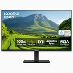 KOORUI 24 inch Computer Monitor,FHD (1920 x 1080) 100Hz 99% sRGB 3000:1,PC Desktop Monitors for Computer,HDMI/VGA Port, 100 x 100 mm VESA Mountable,Visioncare,Black