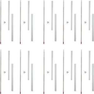 GSC International 6208-10 Thermometer, White Back, Total Immersion, Single Scale -20°C to 150°C, Pk of 10