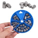 Iron Fishing Weights Assortment Kit 26pcs Sea Fishing Weights Set Oval Hollow Shape Iron Weight Fishing Sinkers Set Bass Casting Tool with Storage Box