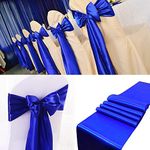 100 PCS Satin Chair Sashes Decorative Bow Satin Chair Sashes Ties Chair Ribbon Bows Chair Cover Band for Wedding Party Ceremony Reception Events Banquet Kitchen Decoration(7 x108inch,Royal Blue)