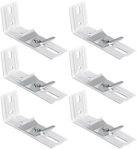 6 Pcs Vertical Blinds L Bracket Vertical Blind Wall Mount with Headrail 1-1/2" C Clamp Brackets 4" Outside Mounting Bracket Clips Vertical Blind Top Code Mounting (Sliver)