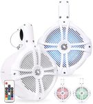 BELVA BWT8LED Pair of 600W 8-inch Wakeboard Tower Speakers with Multi-LED Lights and Remote