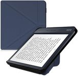 kwmobile Origami Case Compatible with Kobo Libra H2O Case - Slim PU Leather Cover with Stand - Dark Blue