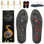 Acupressure Insoles,2024 New Magnetic Acupressure Insoles,Acupressure Foot Insoles,Foot Acupressure Insoles,Orthopedic Insoles for Men and Women (Black, S)