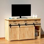 Bronco Hardware 7.5FT Super Mini Single Track Bypass Sliding Barn Door Hardware Kit, Small TV Stands Wardrobe Cabinets for Double Doors Hanger (Hardware Only No Cabinet)