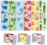 PH PandaHall 90PCS Plant Wrap Label Tape, 9 Styles Soap Packaging Paper Animal Soap Wrappers Vertical Soap Paper Tag Soap Sleeves Covers for Handmade Soap Lotion Bars Bath Gift Wrapping, 8.2x1.9inch