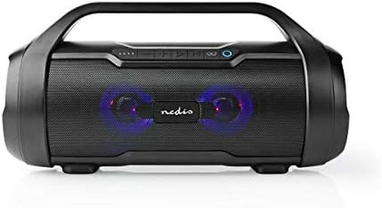 Bluetooth® Party Boombox | 6 hrs | 2.0 | 60 W | Lecture multimédia: Micro SD/Onde sinusoïdale Pure/USB | IPX5 | Liable | Poignee de Transport | Noir