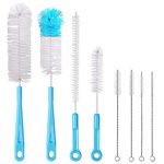 Vicloon Bottle Brushes, 8Pcs Multipurpose Bottle Cleaning Brushes Non-Scratch Water Bottle Cleaner Set for Baby Bottle Tube Pipe Flask Straws Brush (Blue)