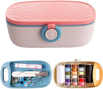 Sewing Kit, Portable Travel Sewing Kit for Adults, Needle and Thread Kit Plastic Sewing Box Small Sewing Kit Sewing Accesories and Supplies