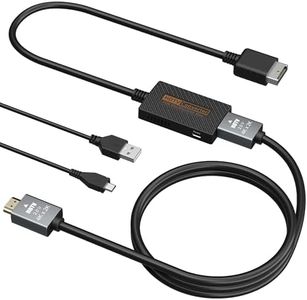 LA NREUCETS PS2 to HDMI Adapter for PlayStation 1/2/2 Slim Console, HDMI Converter Cable Y Cb/Pb CR/PR Signal Output for PS2/PS2 Slim/PS1 Console with HD Link Cable