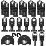 22 PCS Oscillating Saw Blades Kit, Multitool Oscillating Blade Accessories, Oscillating Saw Blade Set, Wood/Plastic/Metal Universal Saw Blades for Fein Multimaster, Black & Decker, Ryobi, Milwaukee